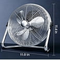 thumbnail image 3 of Yardvibe Heavy Duty Floor Fan, 11.4"x11" 3-Speed with Wall-Mounting System, 4650 CFM High Velocity, Industrial Shop Fan for Commercial, Garage & Greenhouse (A), 3 of 5