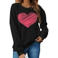 thumbnail image 2 of Sweatshirt for Women Love Heart Graphic Print Long Sleeve Pullover Tops Casual Crewneck Valentine's Day Sweatshirts Black L, 2 of 5