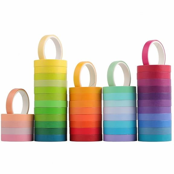 CCOCC 48 Rolls Colored Washi Tape Paper Tapes DIY Duct Magnetic Album Sticker Scrapbook Crafts Japanese Child