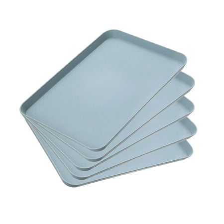 

Clearance!Ymkly Tray Fast Food Tray Rectangular Serving Trays Serving Tray For Indoor Plastic Fast Food Tray 5PCS Plates