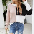 thumbnail image 2 of IROINNID Reduced Womens Sweater Round Neckline Pullover Sweater Color Block Casual Mid-Length Long Sleeve Cloud Sweater Tops Shirt Sweater, 2 of 7