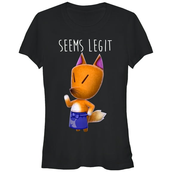 Animal Crossing Seems Legit Junior Top Large Black