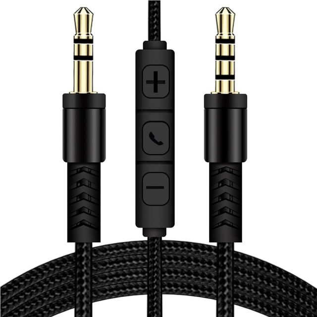 Cable estéreo de audio de 3,5 mm/AUX con control de volumen de micrófono Cable AUX para auriculares de coche FLhrweasw El nuevo