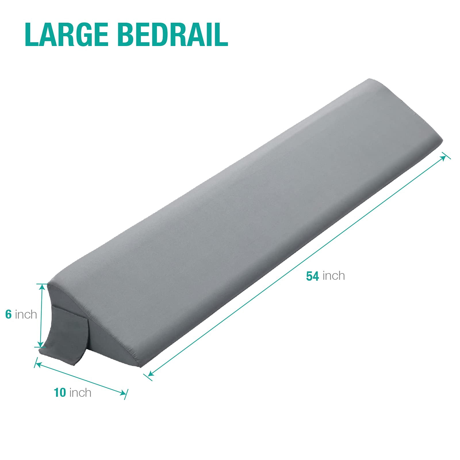 Full Size Bed Wedge Pillow/headboard Pillow Wedge/mattress Gap Filler To Close (0-6") Between Headboard And Mattress (gray 54"x10"x6")