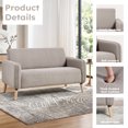 thumbnail image 4 of Bonzy Home 57.28" Loveseat Sofa, 2-Seater Short Plush Fabric Small Couch with Solid Wood Legs, Modern Compact Upholstered Sofa for Living Room Apartment Bedroom, Gray, 4 of 8