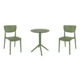 thumbnail image 2 of Compamia Lucy Round Bistro Set 3 Piece with 24 inch Table Top Olive Green, 2 of 4