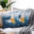 thumbnail image 2 of Blue Yellow Outdoor Pillow Covers Pack of 2 Abstract Oil Painting Waterproof Throw Pillow Covers Decorative Cushion Cases for Patio Garden Tent Balcony Couch 16x16 inch, 2 of 8