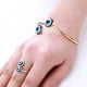 thumbnail image 5 of Anillo de mal de ojo - Anillo abierto de acero inoxidable,Anillo medio del mal de ojo de las mujeres,Anillo que se puede abrir fresco oso de fresa Electrónica, 5 of 5