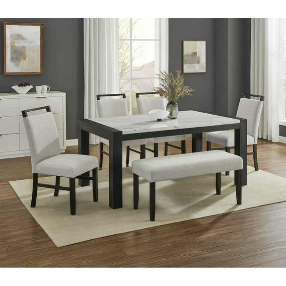 Xukmct Rectangle Bench with Wood Frame, Upholstered Seat Dining Bench for Kitchen, Dining Room, Living Room, Light Gray