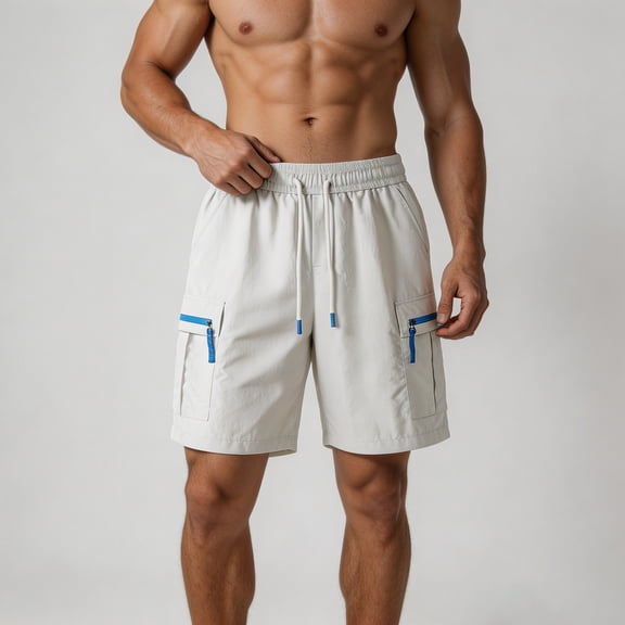 Aimik Contrast Pocket Shorts for Men Drawstring Closure Slim Fit Mens Athletic Shorts Summer Lightweight Fashion Shorts for Gym