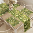 thumbnail image 2 of Ambesonne Forest Table Runner & Placemats, Cartoon Pine Trees Spruce, Placemat 4 pcs + Runner 14"x90", Olive Green Yellow, 2 of 2