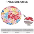 thumbnail image 6 of Vibrant Boho Floral Print Elastic Hem Tablecloth - Round Table Cover for Kitchen Patio - Fits 52 to 56 Inch, 6 of 7