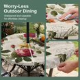 thumbnail image 5 of Round Outdoor Tablecloth with Umbrella Hole and Zipper, Vintage Flower Tablecloth with Elastic Waterproof, Farmhouse Spring Floral Patio Table Covers for 31" - 35" Picnic Pool Tables, 5 of 9