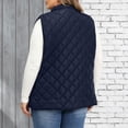 thumbnail image 3 of Plus Size Vest for Women Baeitkot Lightweight Quilted Zip Front Sleeveless Jacket with Pockets Casual Streetwear Navy XXXL, 3 of 7