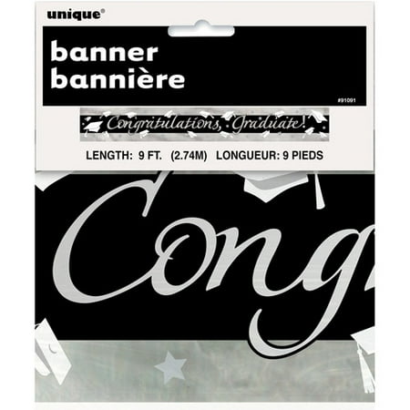 foil congratulations graduate banner 9 ft 1ct walmart com