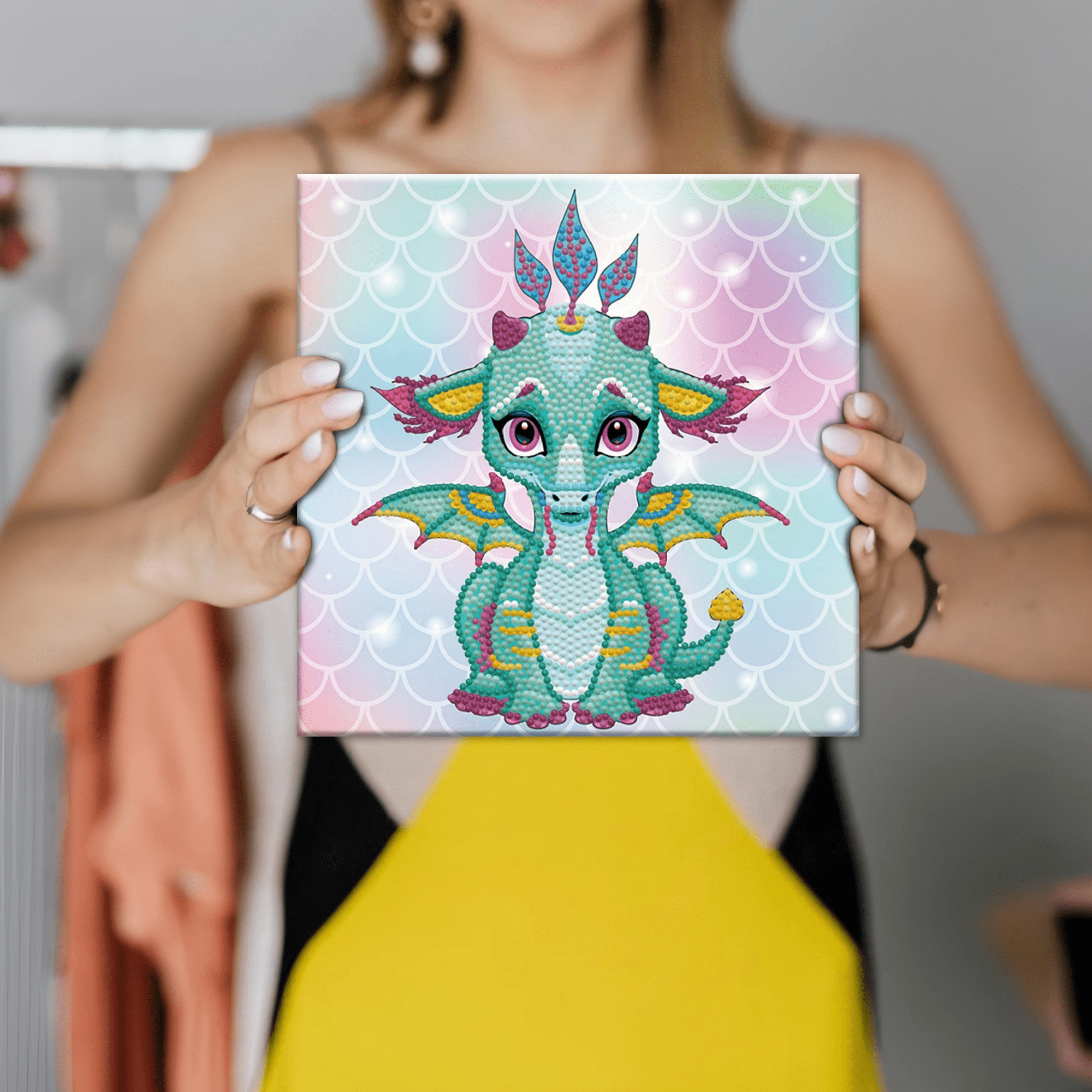 Diamond Dotz Ariel the Baby Dragon Diamond Painting Kits for Adults - Diamond Art Kits a Relaxing Creative Craft Kit with Dotz Gems 8.7x8.7