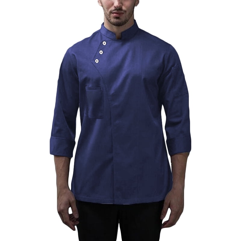 INCERUN Men Short Sleeve Chef Coat Jacket Restaurant Hotel Cook Clothes Uniforms 