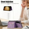 thumbnail image 5 of Dteck Crossbody Wallet Case for Samsung Galaxy S21, RFID Blocking PU Leather Zipper Handbag Purse Flip Cover, Kickstand Folio Case with Card Slots Wrist Strap Lanyard,Purple, 5 of 10