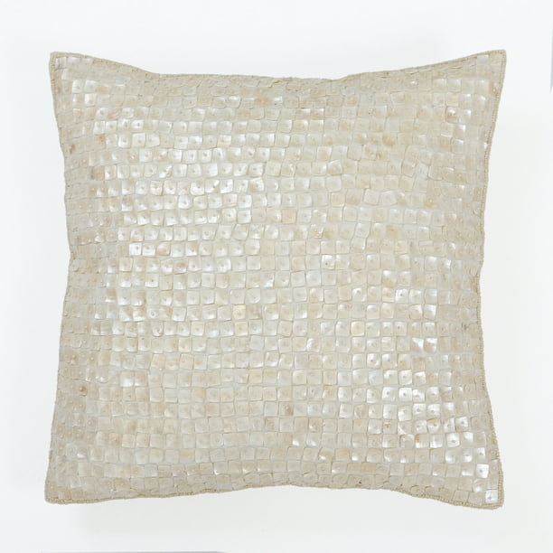 Quality Home Mother Of Pearl Band Faux Silk Decorative Pillow Cover Only 18 X 18 2pcs Walmart Com Walmart Com