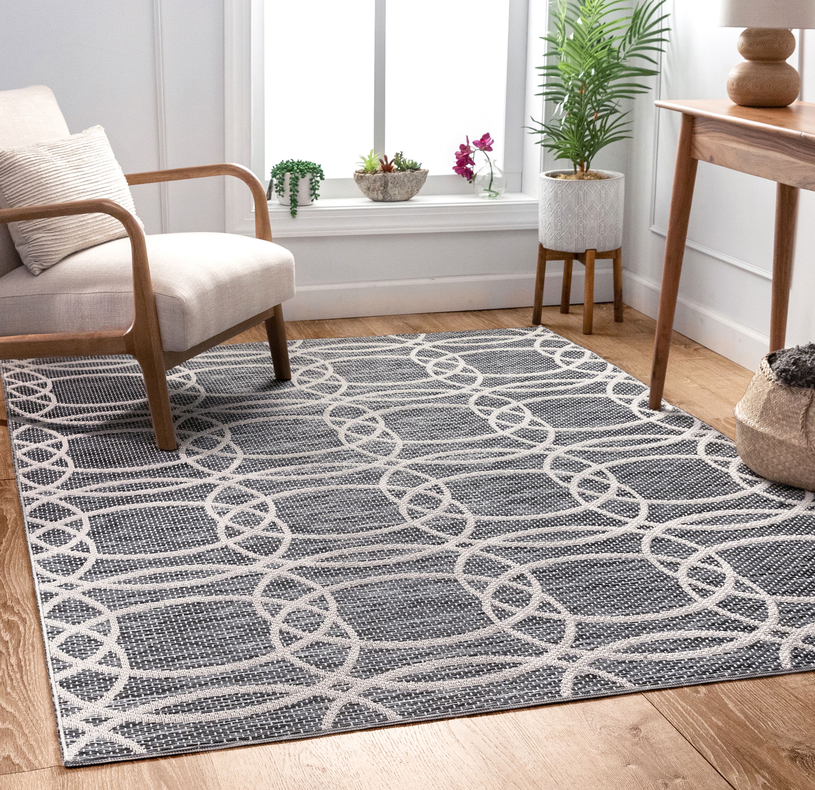 Well Woven Portland Sisal Tocha Modern Geometric Grey 3'11" x 5'3