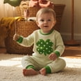 thumbnail image 3 of Toddler Baby Boy Girl St.Patrick's Day Outfit Shamrock Embroidery Long Sleeve Crewneck Sweatshirt Tops and Pants 3 6 12 18 24 Months 2T 3T Spring Clothes Set, 3 of 10