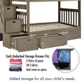 thumbnail image 5 of My Bed Now Olympus Twin-over-Twin 2-Drawer Wood Bunk Bed w/ Staircase in Brown, 5 of 6