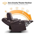 thumbnail image 2 of MCombo Zero Gravity Power Loveseat Recliner with Console, LED Light, Hidden Armrest Storage for Home Theater & Living Room, Dark Brown, 2 of 10