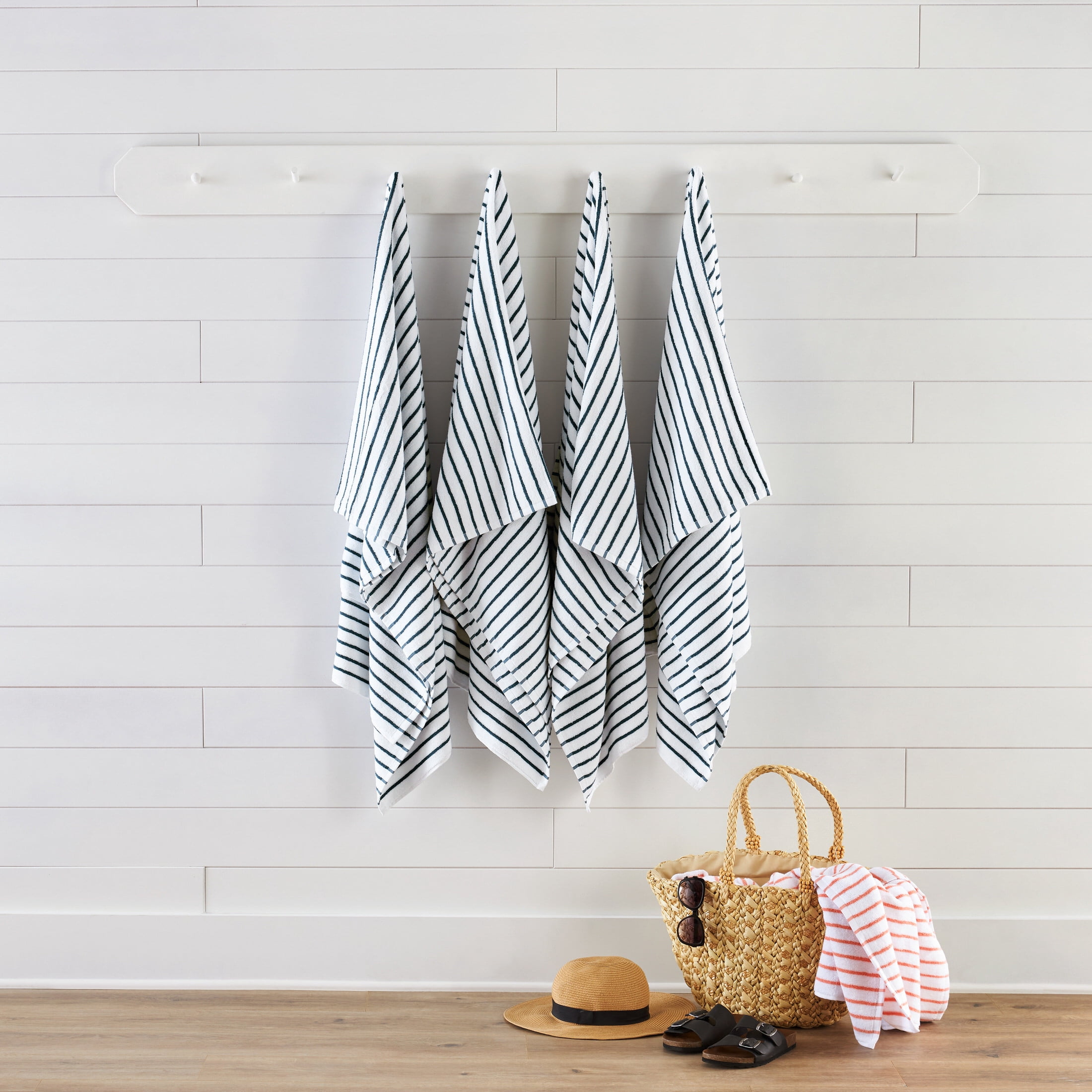 Comfort Canopy - Cabana Stripe Beach Pool Towels - Oversized 100% Ring Spun Cotton, Ultra Soft, Plush and Highly Absorbent, 35 x 65