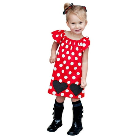 

Dresses for Teens Girls Short Sleeve A Line Short Dress Striped Red 90