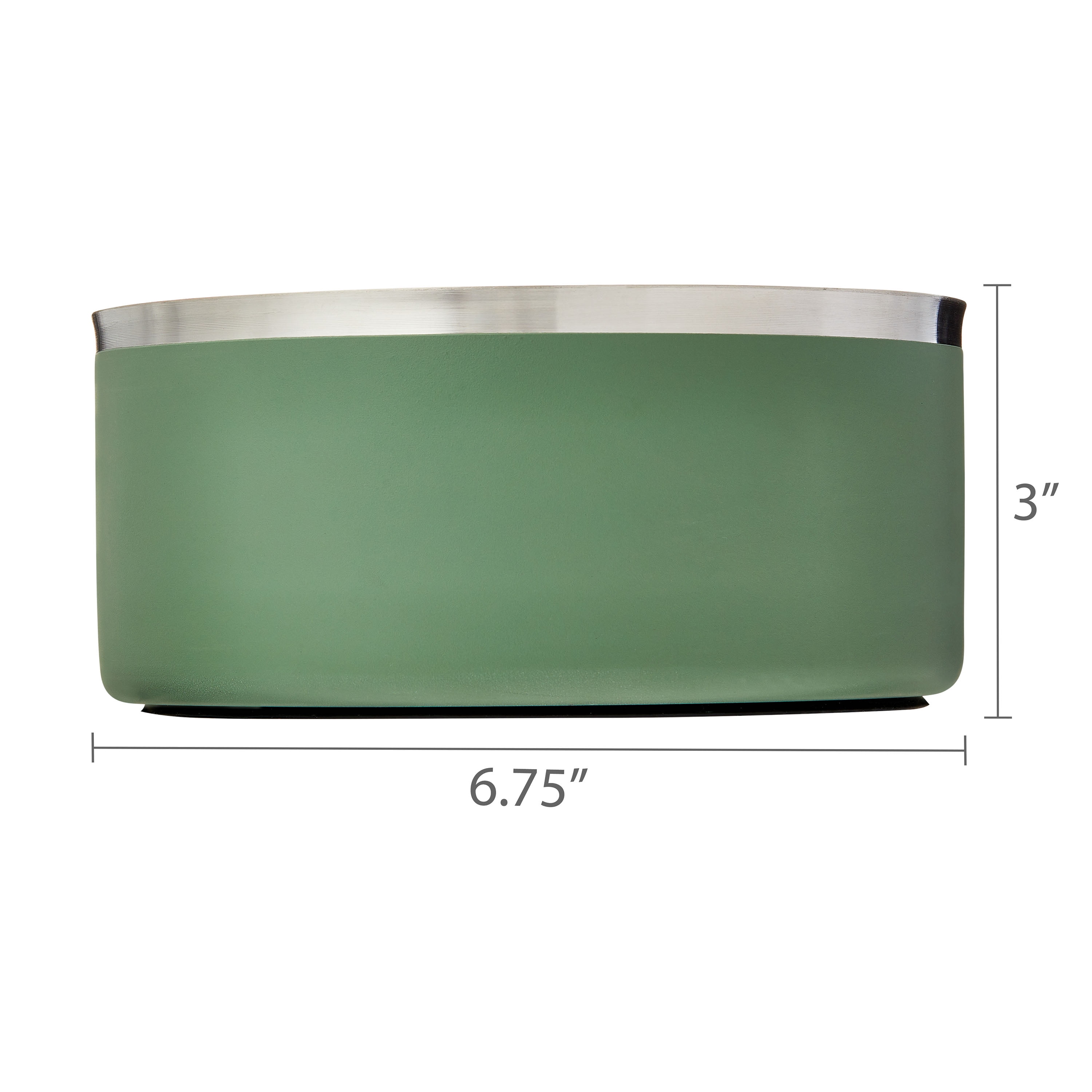 Vibrant Life Medium 4-Cup Stainless Steel Double Wall Pet Bowl, Sage