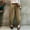 Khaki, variant on Clearance Under $10 Joau Linen Pants Women Summer Plus Size Elastic Waist Wide Leg Loose Fit Pants Cropped Harem Pants Joggers Sweatpants with Pokcets