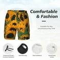 thumbnail image 4 of Kdxio Sunflowers Print Men'S Swim Trunks With Compression Liner 7 Inch Inseam Quick Dry Swim Shorts, 4 of 7