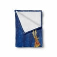 thumbnail image 2 of Santa Soft Flannel Fleece Throw Blanket, Santa Moving on the Sledge with Reindeer and Presents at Xmas Night, Cozy Plush for Indoor and Outdoor Use, 70" x 90", Navy Blue Multicolor, by Ambesonne, 2 of 6