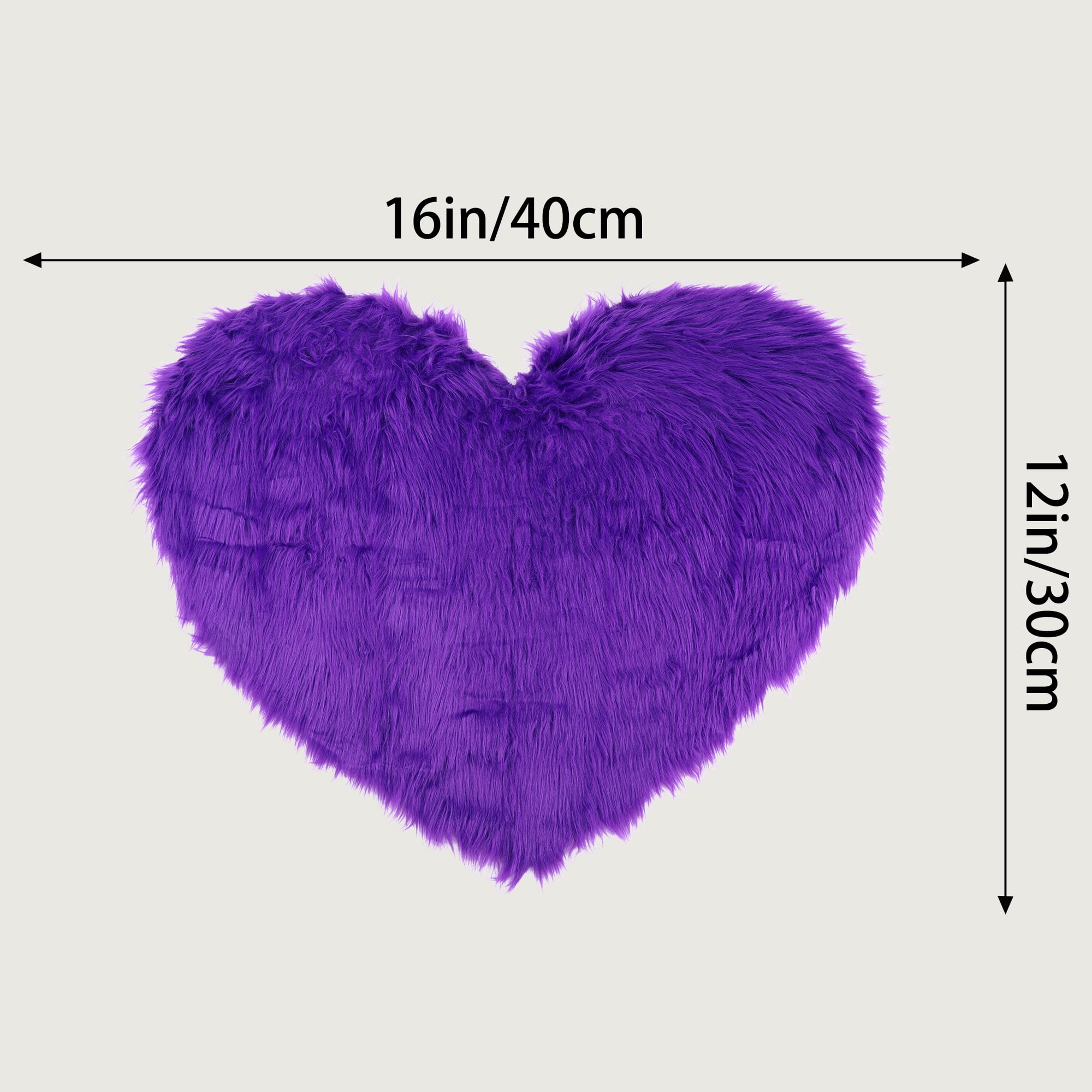 Unique Bargains Heart Shape Soft Absorbent Bath Rugs Purple 28" x 36"