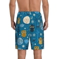 thumbnail image 3 of Bixox Men's Cute Colorful Owls And Trees printed lightweight casual shorts, soft sleep shorts with pockets., 3 of 7
