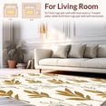 thumbnail image 2 of ODIKA 8'x8' Machine Washable Non-Slip Area Rug, Gold Leaf Botanical High Traffic Rug, Gold, 287756, 2 of 7
