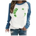 thumbnail image 1 of QIPOPIQ T-Shirts à Manches Longues pour Femmes Col Rond T-Shirts de la Saint-Patrick T-Shirts Amples Imprimés Trèfle T-Shirt Chanceux Vert T-Shirt Col Rond T-Shirt de la Saint-Patrick Offres de Vacances, 1 of 4