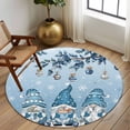 thumbnail image 2 of Large Round Rug 8Ft Washable Non-Slip, Blue Ombre Gnomes Christmas Circle Area Rugs for Living Room Bedroom, Xmas Balls Tree Snowflake Retro Indoor Floor Mats Carpet Runner for Home Decor, 2 of 8