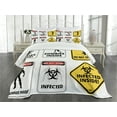thumbnail image 3 of Ambesonne Zombie Quilted Bedspread Set 3 Pcs, Warning Signs Evil, King Size, Multicolor, 3 of 5
