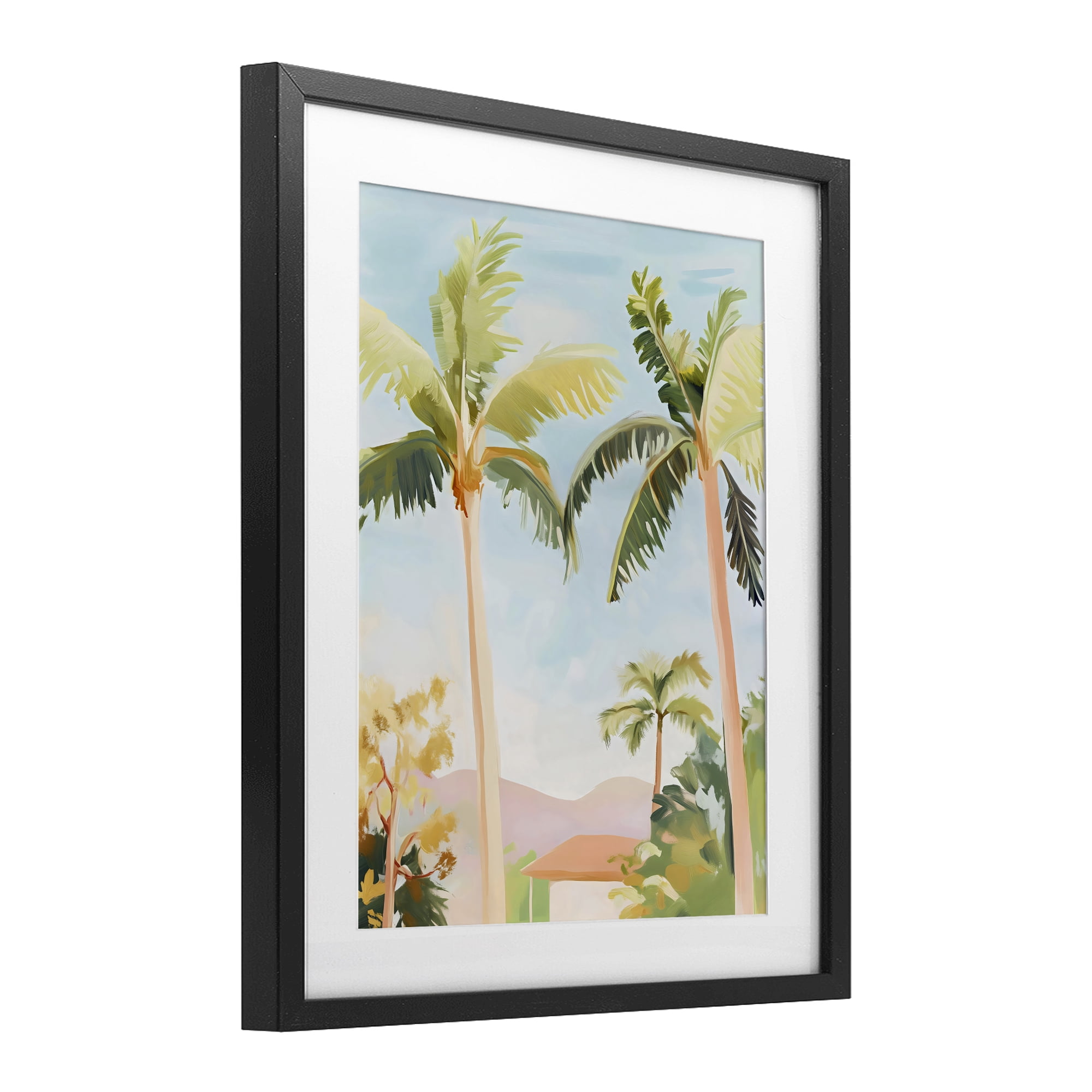 Stupell Industries Rising Above Tropical Palms Black Framed Print Under Glass, design by The Prints Vibe