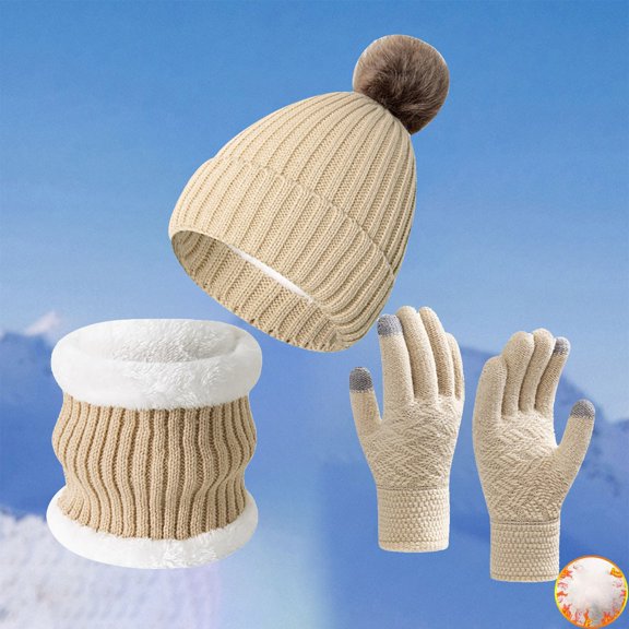 Cute Winter Set Bright Color Knit Hat Scarf Gloves Adds Fun to Winter Days Scarf a Hat Gloves