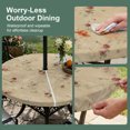 thumbnail image 5 of Round Outdoor Tablecloth with Umbrella Hole and Zipper, Rose Bud Flowers Tablecloth with Elastic Waterproof, Vintage Cottagecore Farmhouse Florals Patio Table Covers for 31" - 35" Picnic Pool Tables, 5 of 9