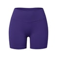 thumbnail image 5 of Yoga Shorts for Women Stretchy Slim Fit Solid Print Gym Shorts High Waist Seamless Lifting for Workout Wear Blue L, 5 of 5