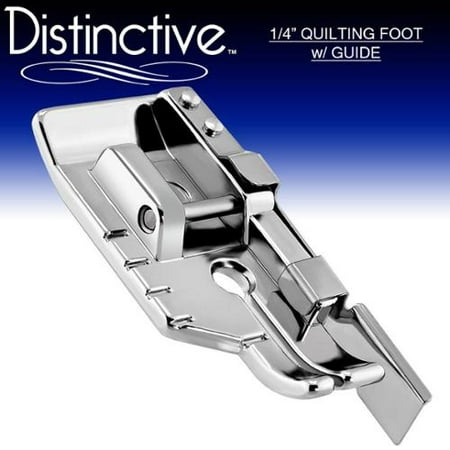 Distinctive 1-4 (Quarter Inch) Quilting Sewing Machine Presser Foot with Edge Guide - Fits All Low Shank Snap-On
