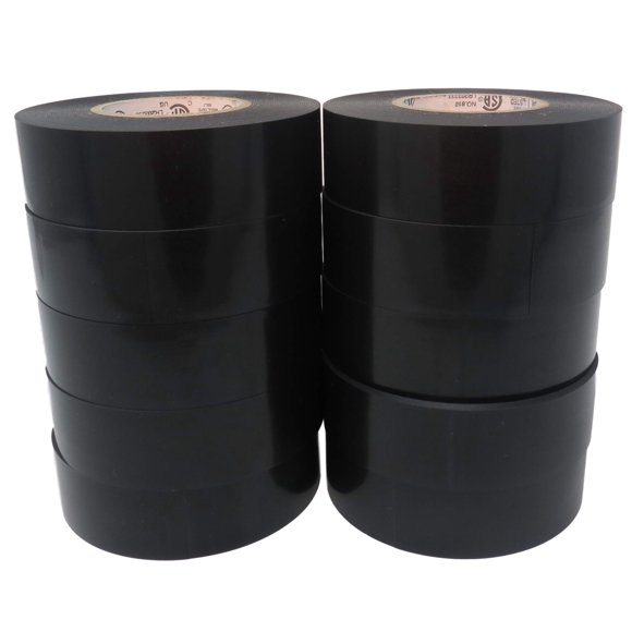 GGR Supplies T.R.U. EL-766AW Color General Purpose Electrical Tape 66' (L) UL/CSA Listed core. Utility Vinyl Synthetic Rubber Electrical Tape (1 in. x 66 ft. (Pack of 10), Black)