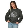 thumbnail image 5 of Floral Yin Yang Symbolic Spiritual Women Crewneck Sweatshirt Brisco Brands 2X, 5 of 6