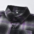 thumbnail image 6 of CAUYDY Kids Toddler Flannel Shirt Jacket Plaid Long Sleeve Lapel Button Down Shacket Baby Boy First Birthday Shirt Long Sleeve(L101-Purple,3-4 Y), 6 of 7