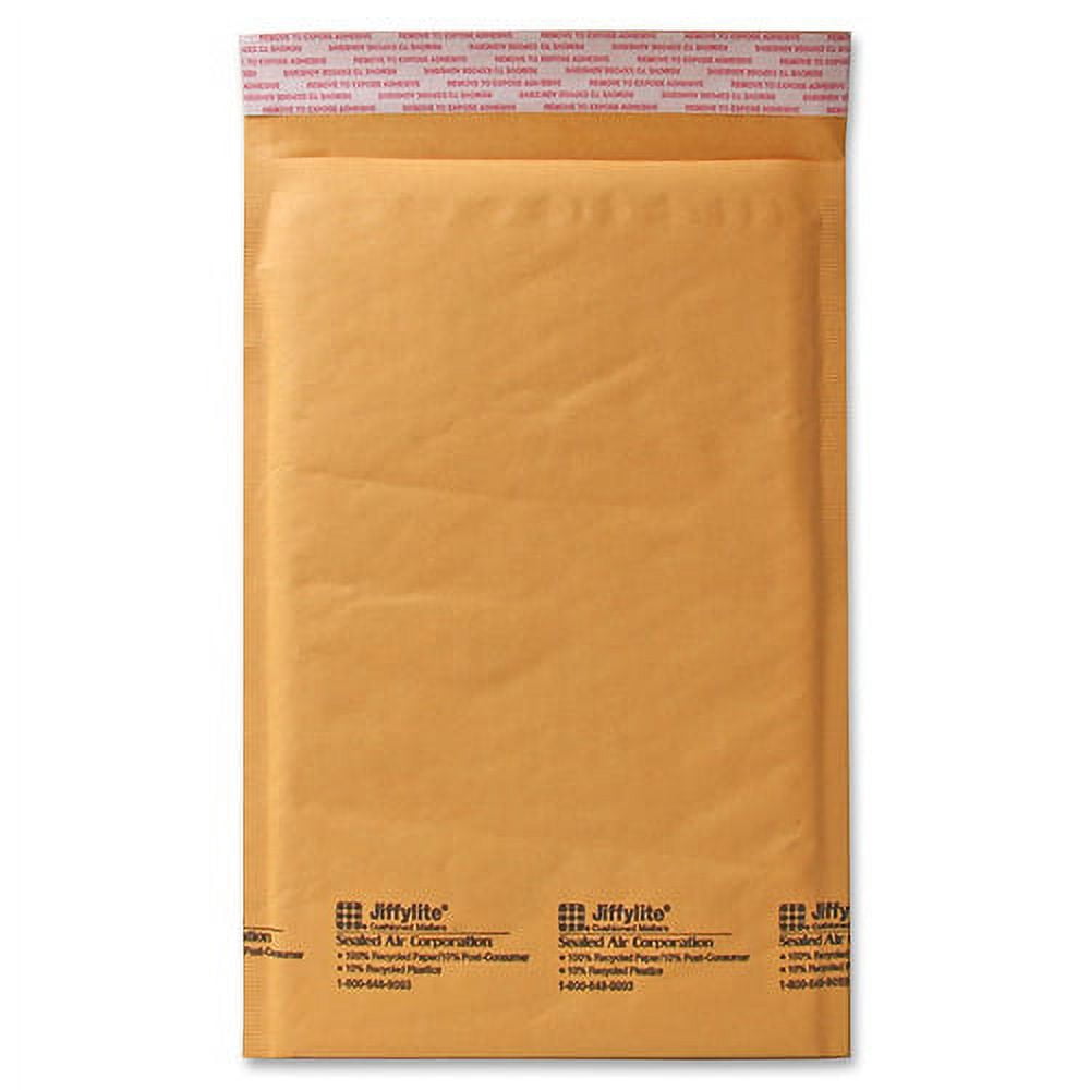Sealed Air JiffyLite Cellular Cushioned Mailers Bubble - #1 - 7 1/4" Width x 12" Length - Peel & Seal - Kraft - 25 / Carton - Kraft