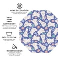 thumbnail image 3 of Honeii Cute White Rabbit print Leather Coaster Set of 4, ideal for safeguarding your furniture from drinks spills and effortless cleanup-Octagon, 3 of 6