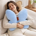 thumbnail image 6 of Butterfly Pillow Decorative Butterfly Shaped Throw Pillows 15.7" x 15.7" Cute Plush Cushion Decor for Bedroom Living Room Sofa Couch Sky Blue, 6 of 8